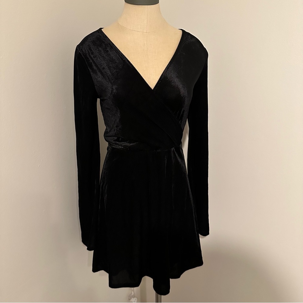 Express velvet fit & flare dress